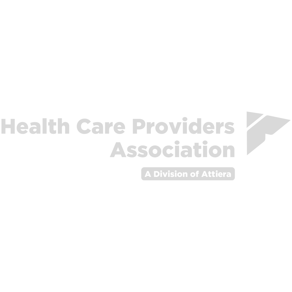 Logo of the Health Care Providers Association with a triangle graphic, labeled as a division of Attiera.